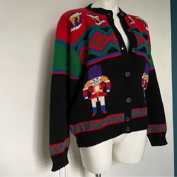 Croft & Barrow classic vintage Nutcracker Christmas ugly sweater cardigan - Picture 11 of 14